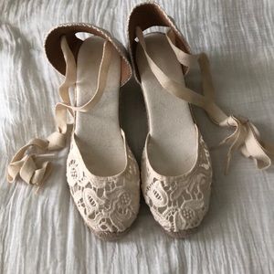 Soludos Espadrilles Lace Wedges